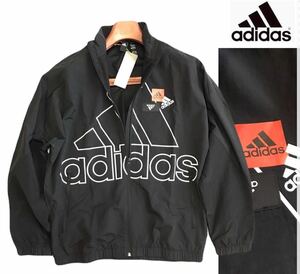 ◆303 新品【メンズL】黒 ゴルフ adidas アディダスマストハブ ブランドパック ウーブン ジャケット