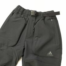 ◆532新品【メンズM】黒 ゴルフに最適 定価10659円 厚手 アディダス adidas スポーツウェア テック 起毛ツイル パンツ 防寒 保温 ベルト付_画像2