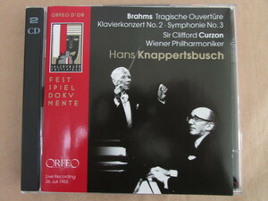 CD / ブラームス ピアノ協奏曲2番 交響曲3番 悲劇的序曲 クリフォード・カーゾン クナッパーツブッシュ ウィーン・フィル ORFEO独盤 2枚組