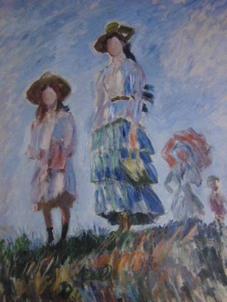 Claude Monet, PROMENADE (ESQUISSE), Overseas edition, extremely rare, raisonné, New with frame, Ara, Painting, Oil painting, Portraits