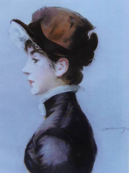 Edouard Manet, PORTRAIT DE MADEMOISELLE, Überseeausgabe, sehr selten, Werkverzeichnis, Neu mit Rahmen, Ara, Malerei, Ölgemälde, Porträts