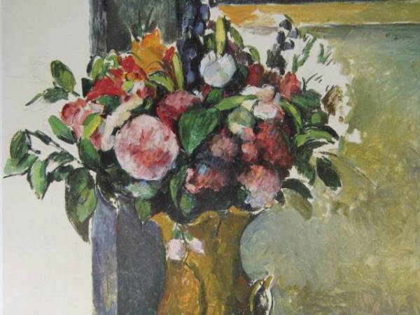 Paul Cezanne, BLUMEN IN EINER VASE, Superseltenes Werk der Überseeversion, Neu mit Rahmen, ara, Malerei, Ölgemälde, Stilllebenmalerei