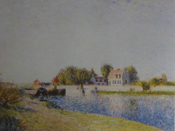 Alfred Sisley, The Barrage of Loing-Peniches, Overseas edition, extremely rare, raisonné, New with frame, Ara, Painting, Oil painting, Nature, Landscape painting