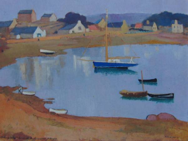 Maurice-Denis, Port de Ploumanach, Édition outre-mer, extrêmement rare, raisonné, Neuf avec cadre, Ara, Peinture, Peinture à l'huile, Nature, Peinture de paysage