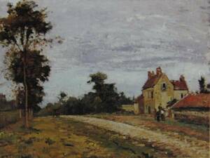 Art hand Auction Camille Pissarro, LA GRAND'ROUTE, LOUVECIENNES, Overseas edition, extremely rare, raisonné, New frame included, Fan, Painting, Oil painting, Nature, Landscape painting