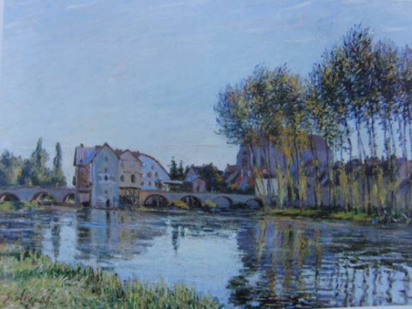 アルフレッド･シスレー, Alfred Sisley, 秋のモレの橋, 希少画集画, 新品額装付, fan, 絵画, 油彩, 自然, 風景画