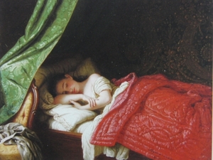 Johann Georg Meyer Von Bremen、Sleeping beauty、希少画集より、新品額装付、落札代金のみ、ara