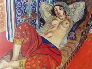 マチス　Odalisque,.希少な額装用画集より、版上サイン、新品額装付、落札代金のみ、ara