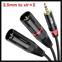 【開封のみ】Veetop ★2xlr 3.5mm 変換，3.5mm to 2XLR (オス) マイクケーブル 3.5mm trs to xlrオス変換ケーブル 3.5mm (1/8 Inch) 1.5m_画像1