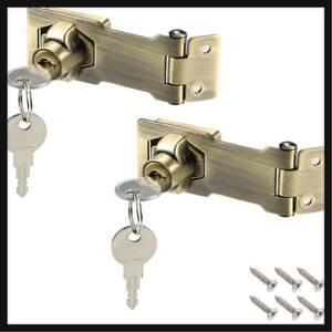 [ breaking the seal only ]uxcell * key attaching .. gold lock 76mm zinc alloy twist knob key attaching lock is sp screw attaching door cabinet for 2 piece 