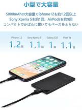 【開封のみ】TNTOR ★モバイルバッテリー 軽量 小型 超薄 6mm 5000mAh スマホ充電器 持ち運び便利 iPhone 13/SE 第3世代/12/11/XS _画像3