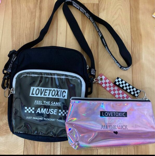 Lovetoxicショルダーバッグ Lovetoxicポーチ ラブトキペンケース ショルダーバッグ ペンケース 女の子バック