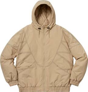 正規店購入 新品未使用 Supreme Zig Zag Stitch Puffy Jacket TAN サイズ：M シュプリーム ジグ ザグ ステッチ パフィー ジャケット