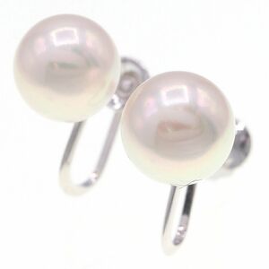  rice field cape earrings pearl 8.6mm K14WG white gold pearl used pearl year accessory lady's woman 