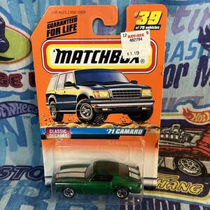 MATCHBOX '71 CAMARO シボレー カマロ マッチボックス CHEVROLET グリーン 1998 CLASSIC DECADES 当時物 アメ車 ミニカー