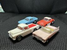 1959CADILLAC 1955CAMEO 1960CORVETTE 1972CAMARO 4台　プルバックカー　ノベルティ　ジャンク_画像1