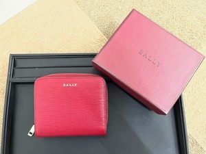 【未使用品】BALLY バリー レディース 二つ折り 財布 ウォレット ジップ コインケース付き 赤