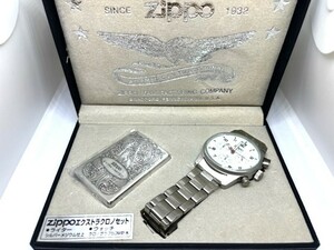 ZIPPO ジッポー ライター 2003年製 エクストラクロノセット シルバーメジウム仕上 外箱付