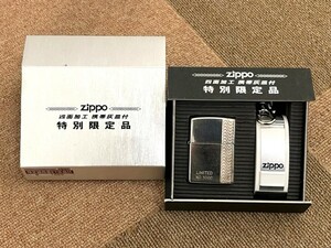 ZIPPO ジッポー ライター 2000年製 四面加工 携帯灰皿付 特別限定品 リミテッドエディション シリアル入り（ナンバーキリ番） 彫刻