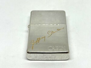 【未着火・保管品】ZIPPO ジッポー ライター 1993年製 フラットトップヴィンテージ CABIN キャビン Jeffrey Stanton 刻印