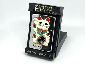 ZIPPO ジッポー ライター 1993年製 Lucky Cat 招き猫 鏡面仕上げ ※未着火品