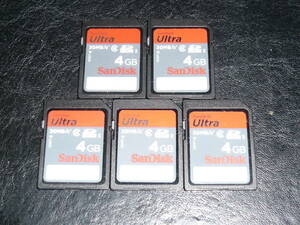 動作保証！SanDisk Ultra SDHC 4GB クラス⑥　５枚セット
