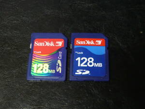 動作保証！SanDisk SDカード 128MB 2枚セット