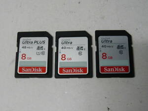 動作保証！ＳanDisk Ultra PLUS SDHCカード 8GB クラス⑩ 3枚セット