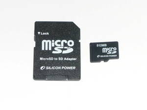 動作保証！SILICON POWER microSD ＳＤカード 512MB SDカードアダプタ付