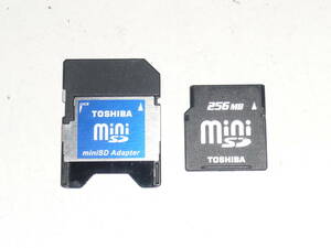 動作保証！TOSHIBA miniSD 256MB SDカードアダプタ付