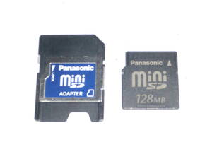 動作保証！Panasonic miniSD 128MB SDカードアダプタ付