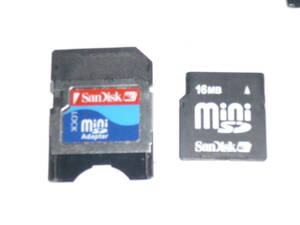 動作保証！SanDisk miniSD 16MB SDカードアダプタ付