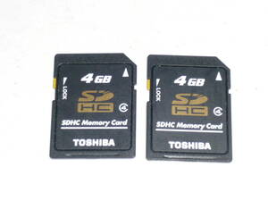 動作保証！TOSHIBA SDHCカード 4GB クラス④ 2枚セット 安心の日本製