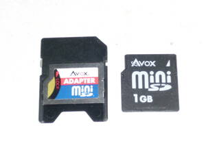 動作保証！AVOX miniSD 1GB SDカードアダプタ付