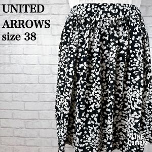 UNITED ARROWSユナイテッドアローズ フレアスカート ギャザースカート 総柄