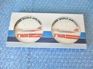 コースター トランスワールド航空 TRANS WORLD AIRLINES 未使用 飛行機 空港 当時物 稀少 コレクション
