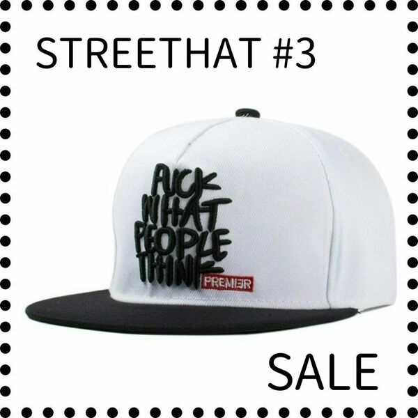 【最安値】#3 メンズ キャップ ホワイト ストリート ロック 帽子