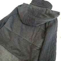 FOXEYカシミア混袖と襟ニットバイカラーフード付き中綿コート Lサイズ_画像9
