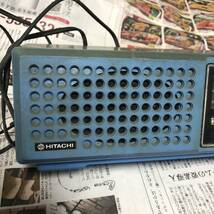 (6) HITACHI 日立　MW/SW TABLE RADIO　テーブルラジオW-543　青　　受信× 　i15055 　昭和レトロ ヴィンテージ_画像3