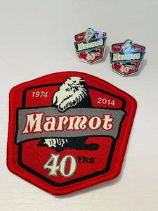 ★Marmot マーモット40周年記念ワッペン&ピンバッジ2個セット アウトドア 未使用★