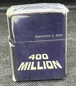 未使用　ZIPPO　ジッポ　400MILLION ミリオン生産４億個達成記念　2003年製　喫煙具　ライター　ケース付/2651