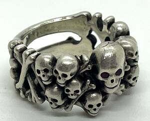  used Justin Davis gang ob Skull ring SV925 15 number 16.6g/2566