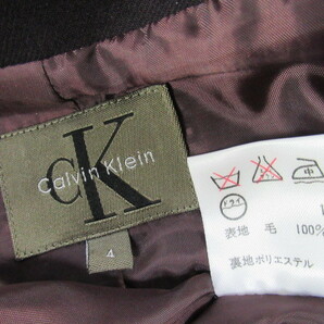 【送900円】 7404 最終 Calvin Klein カルバンクライン レディース シングルジャケット 3B ボルドー系 4 表地毛100% CKの画像7