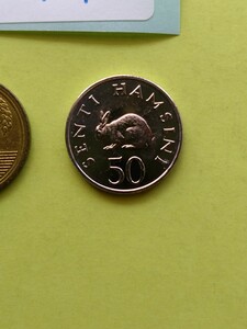 外国コイン　タンザニア　 (Rー７８９)　５０センティ硬貨　１９９０年　動物　ウサギ(兎)