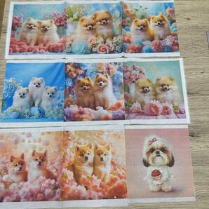 D4 パネル生地 はぎれ 犬 ポメラニアン ダックス シーズー パネル 生地 9枚セット
