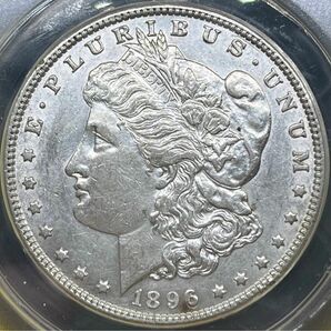 アメリカ　1896年(mintマーク無し)　モルガンダラー銀貨　ANACS鑑定済