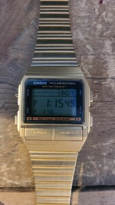 CASIO カシオ/ DATA BANK データバンク/DB-380G/ 腕時計/デジタル/ゴールド