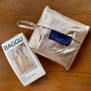 BAGGU　BABY BAGGU　廃番品　2023秋冬　メタリックピンクゴールド（日本限定）　ベビーバグゥ　エコバッグ