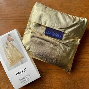 BAGGU　STANDARD BAGGU　メタリック ゴールド（日本限定）　スタンダードバグゥ　エコバッグ