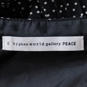 イーハイフン E hyphen world gallery PEACE ジョーゼット プリーツ キャミソールワンピース ブラック ドット柄 ロング丈 フレア FREEの画像5